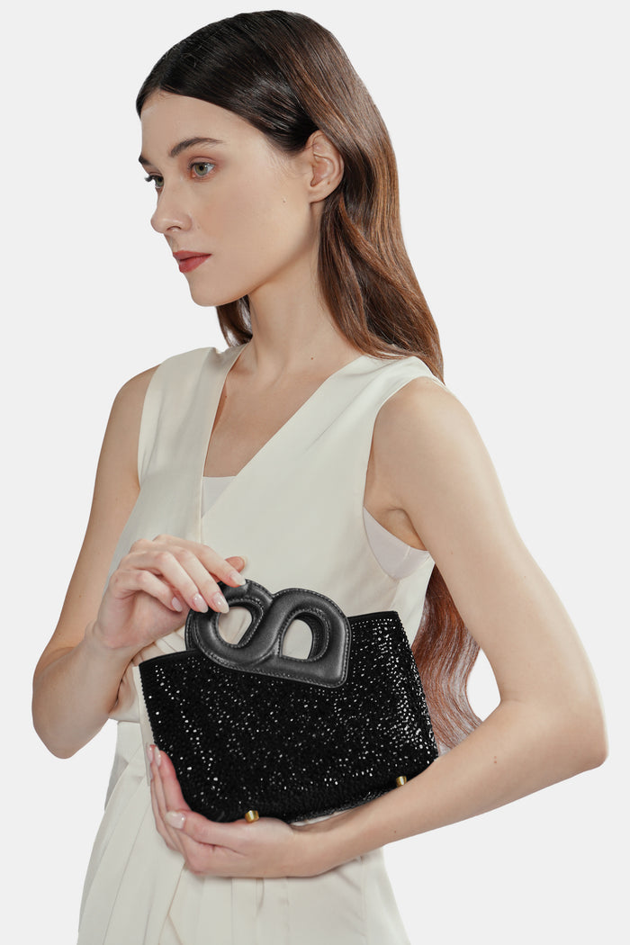Nina Crystal Bag Small - Black
