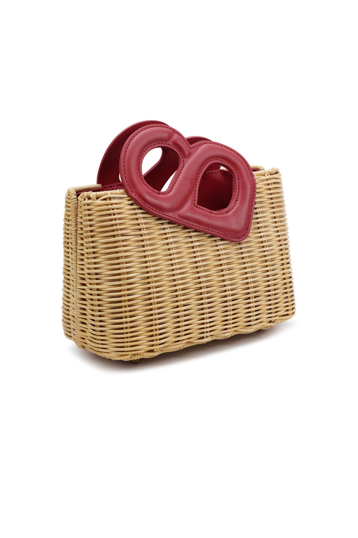 Nina Rattan Bag - Viva Magenta
