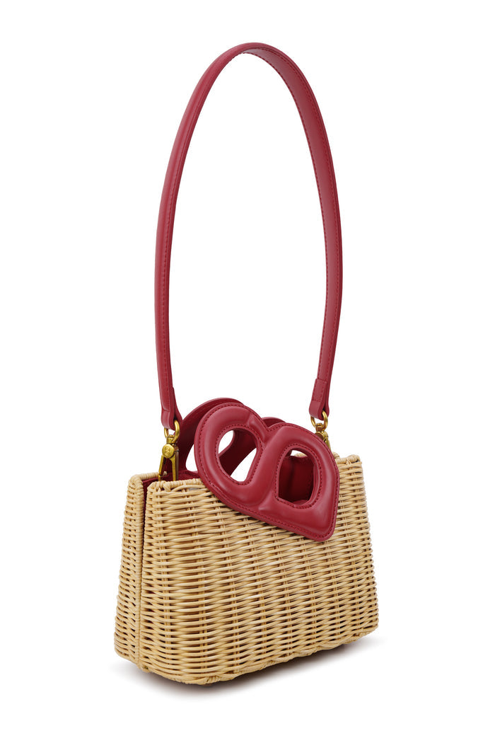 Nina Rattan Bag - Viva Magenta