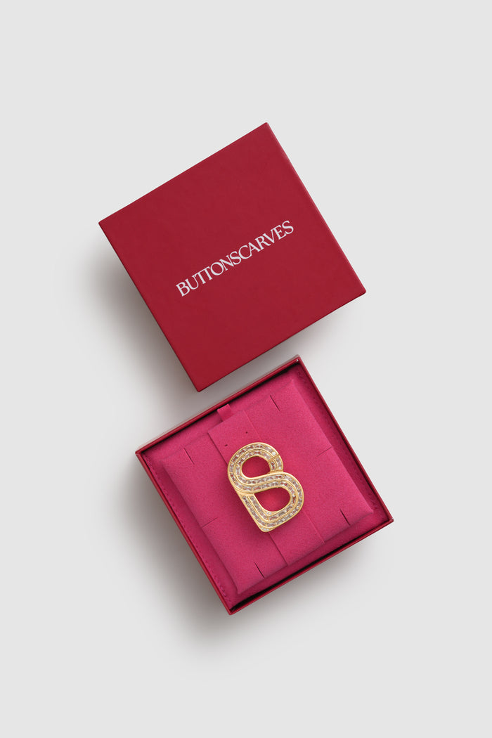noelle brooch in gold by buttonscarves