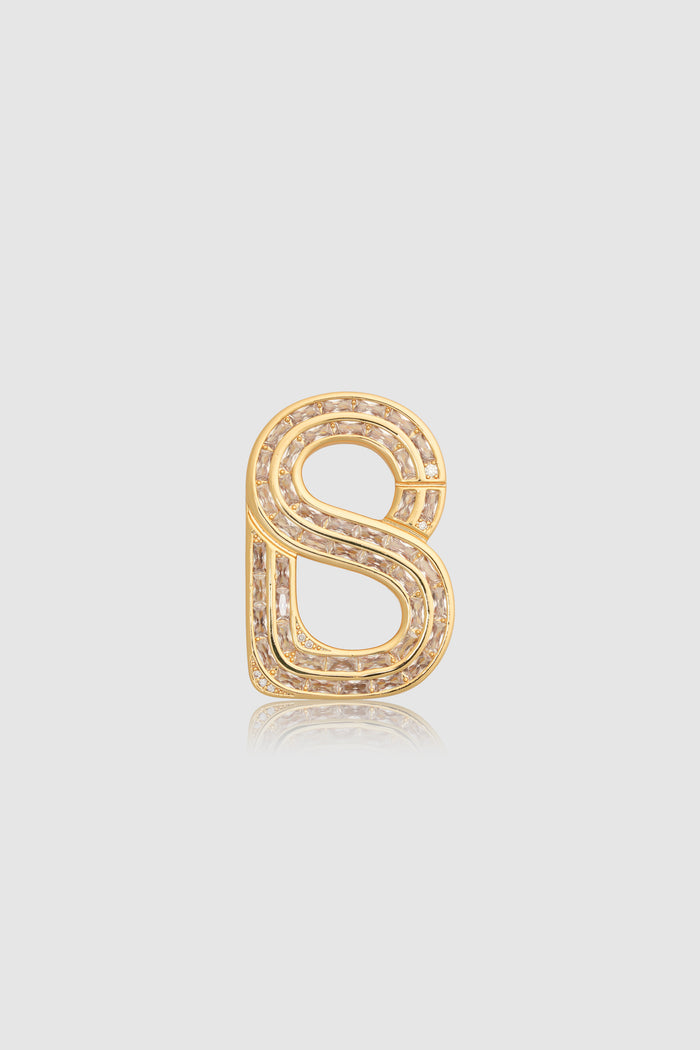 noelle brooch in gold by buttonscarves front view