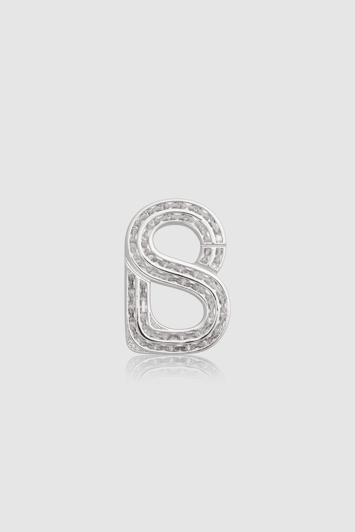 noelle brooch in silver by buttonscarves front view