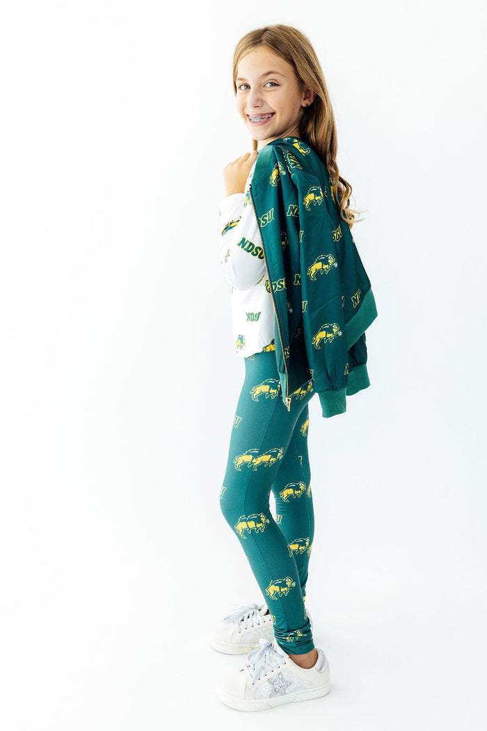 North Dakota State University Green Bison Leggings-Mila & Rose ®
