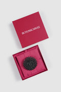 noura brooch in hematite by buttonscarves