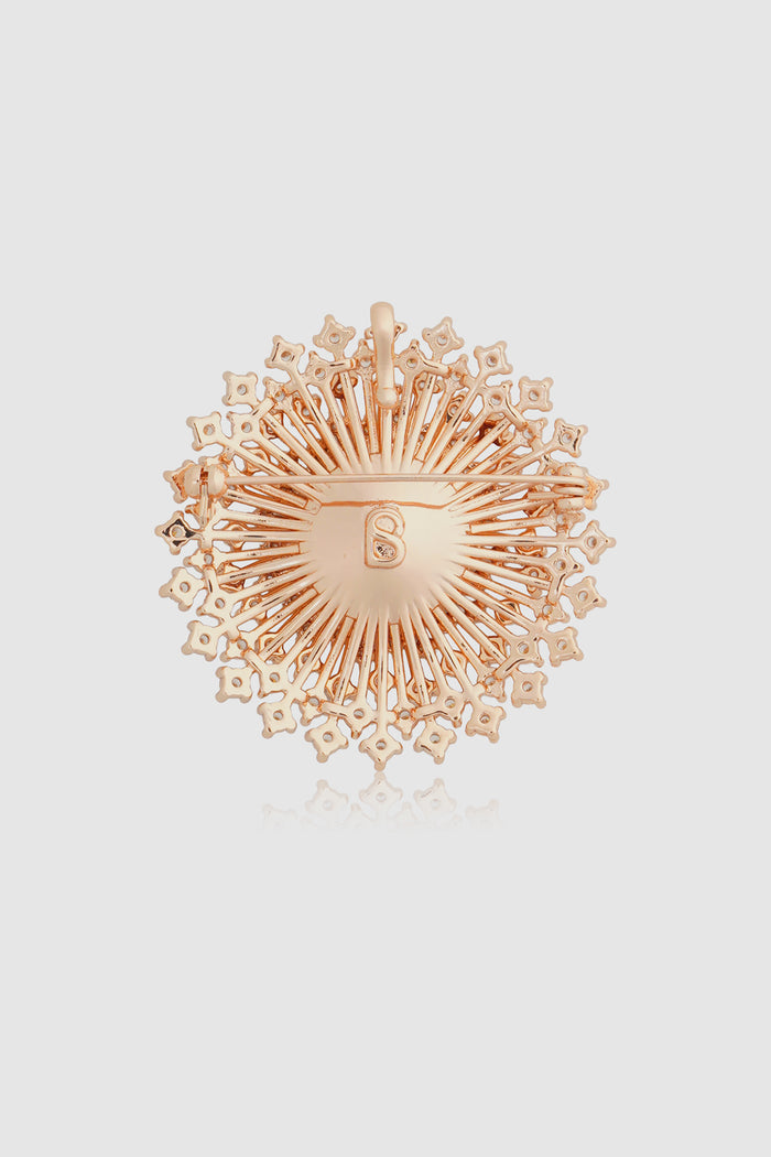 noura brooch in rose gold by buttonscarves back view