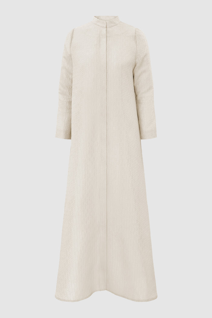 Noura Jacquard Dress - Beige