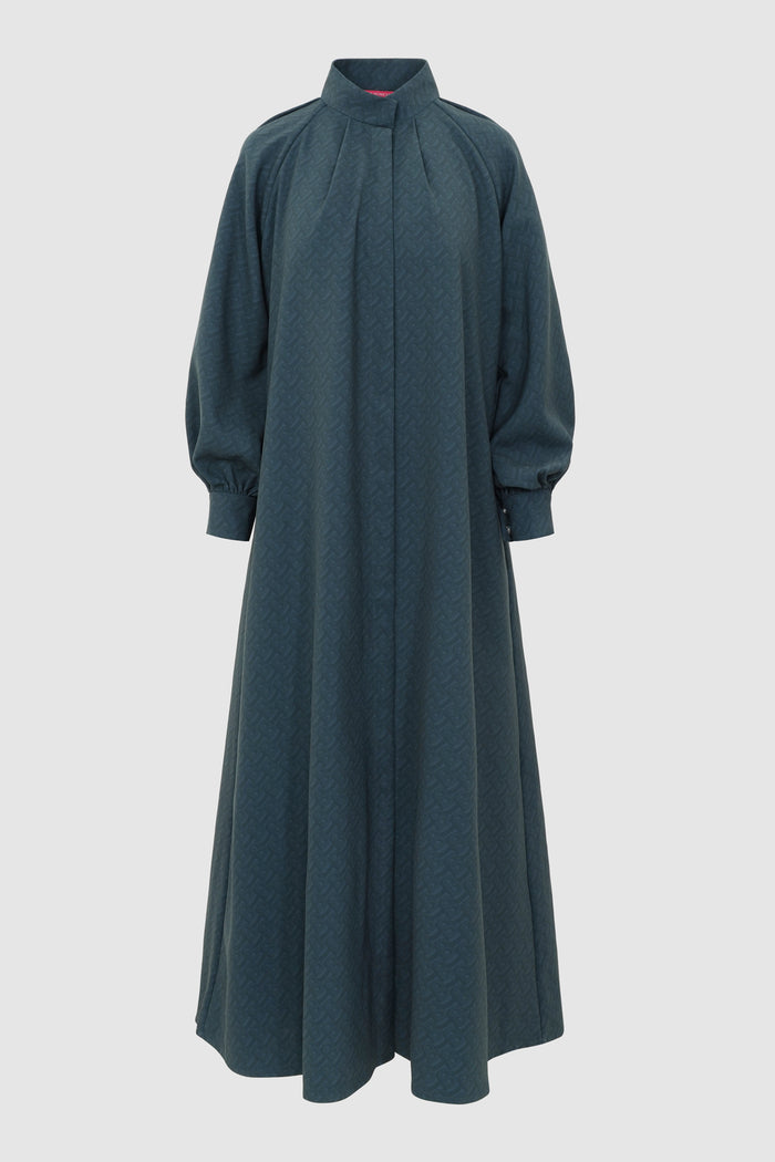 Noura Pleated Dress - Deep Teal