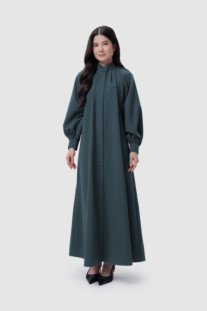 Noura Pleated Dress - Deep Teal