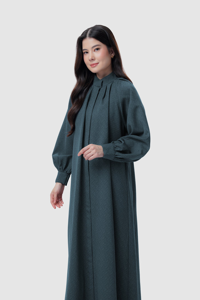 Noura Pleated Dress - Deep Teal