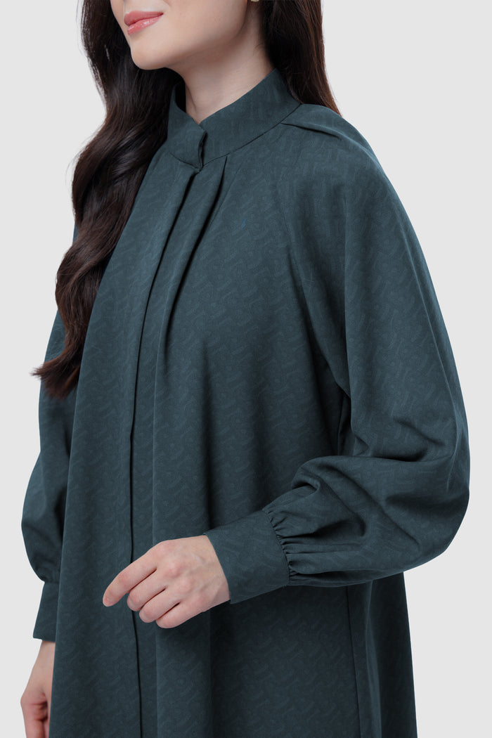 Noura Pleated Dress - Deep Teal