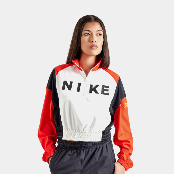 NSW Woven 1/4 Zip Womens Jacket (Sail/Picante Red/Black)