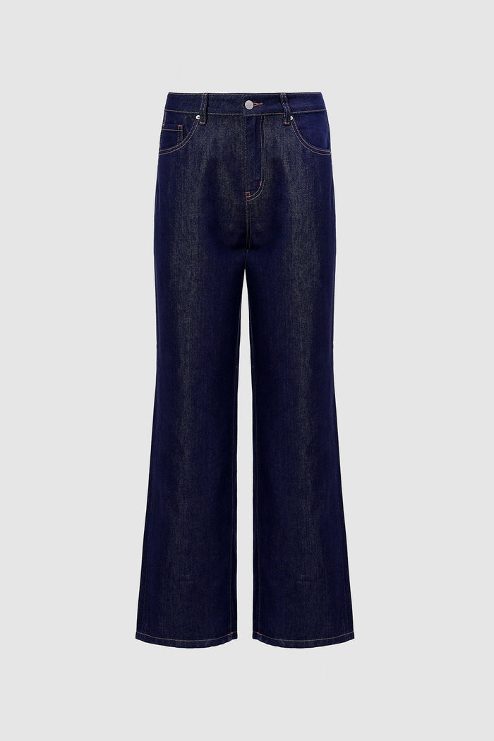 olivia denim pants in navy by buttonscarves