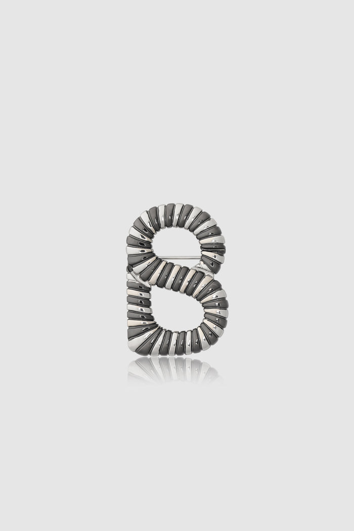 Opina Brooch - Silver/Black