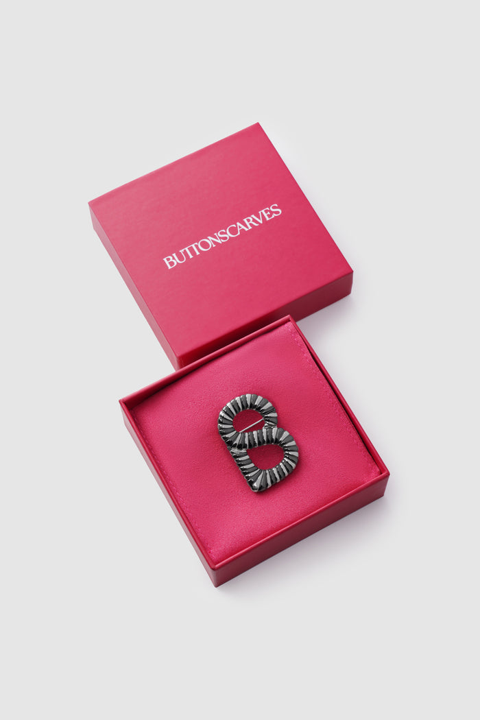 Opina Brooch - Silver/Black