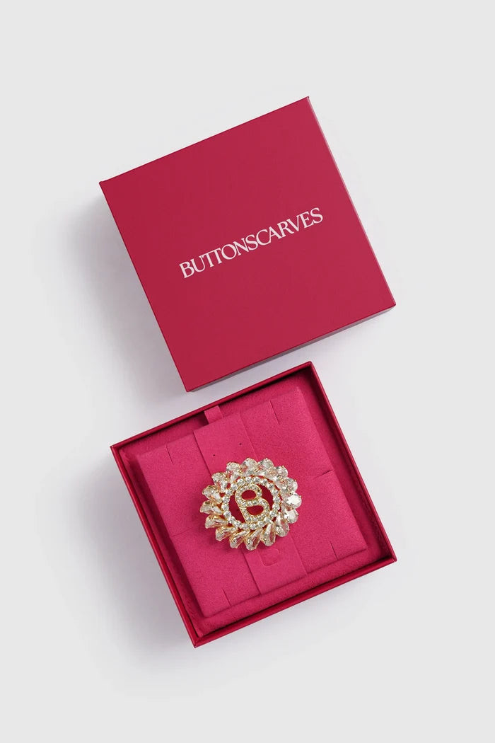 orien brooch in gold by buttonscarves