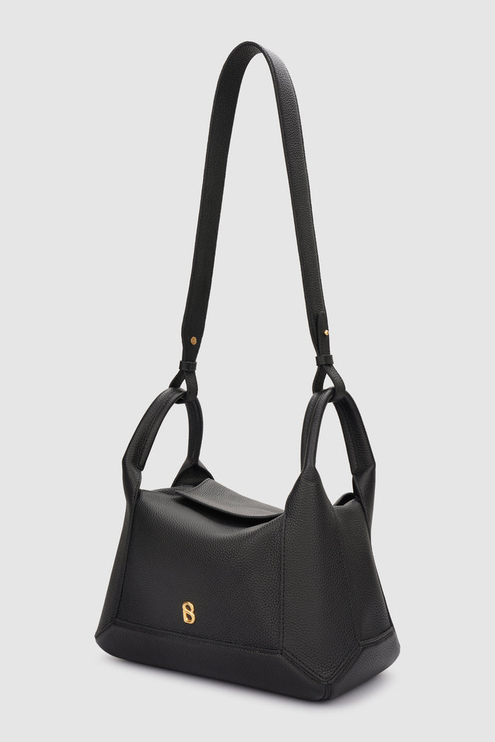 origa flex shoulder bag in black by buttonscarves detachable strap