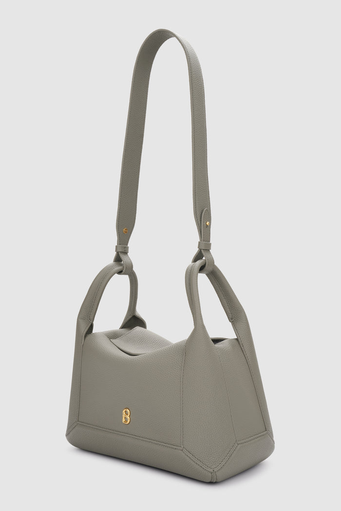 origa flex shoulder bag in fog by buttonscarves with detachable strap