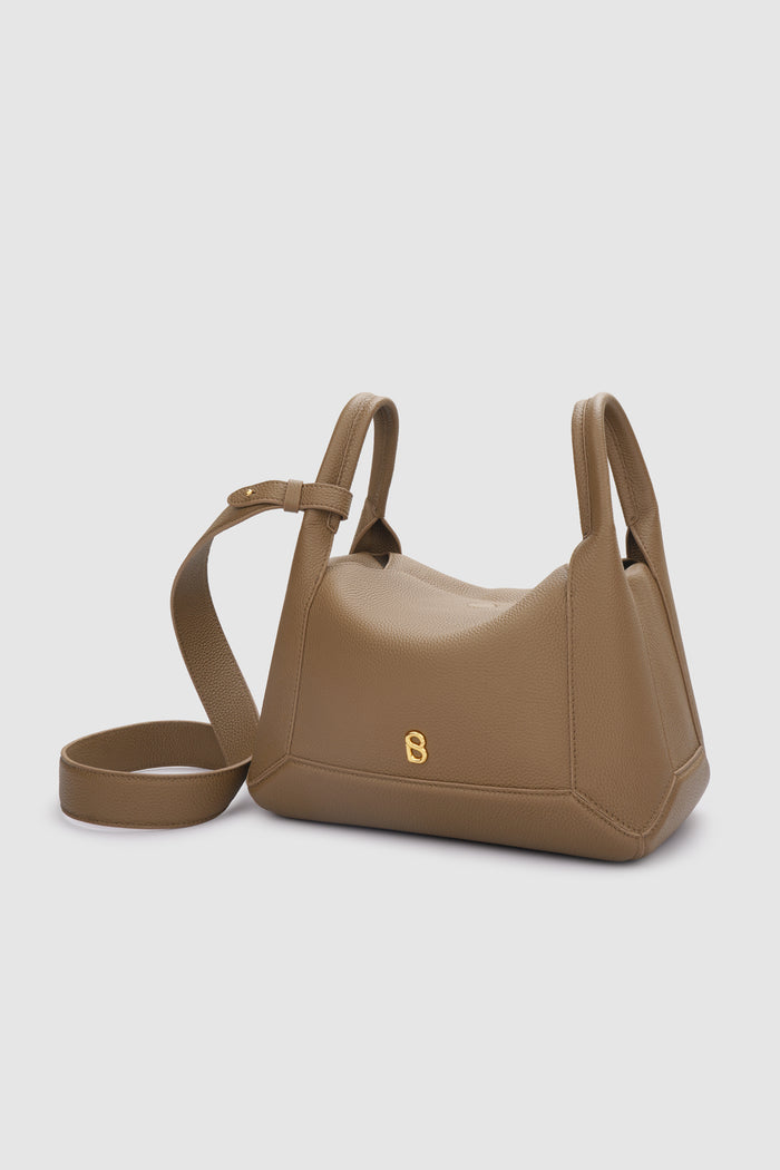 origa flex shoulder bag in rock by buttonscarves front view