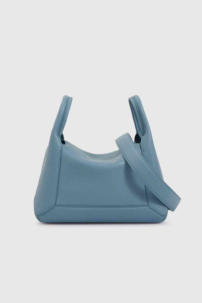 origa flex shoulder bag medium in blue fairy by buttonscarves back view