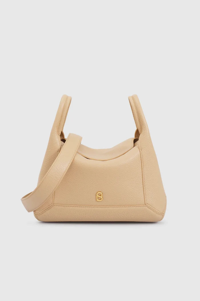 origa flex shoulder bag medium in champagne by buttonscarves