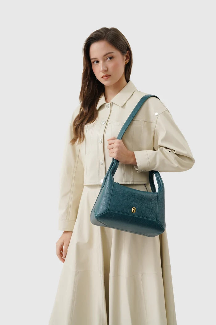 origa flex shoulder bag medium in jeans by buttonscarves carried on shoulder