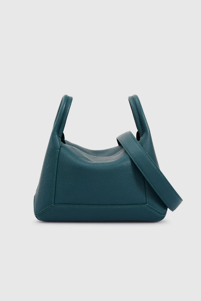 origa flex shoulder bag medium in jeans by buttonscarves back view