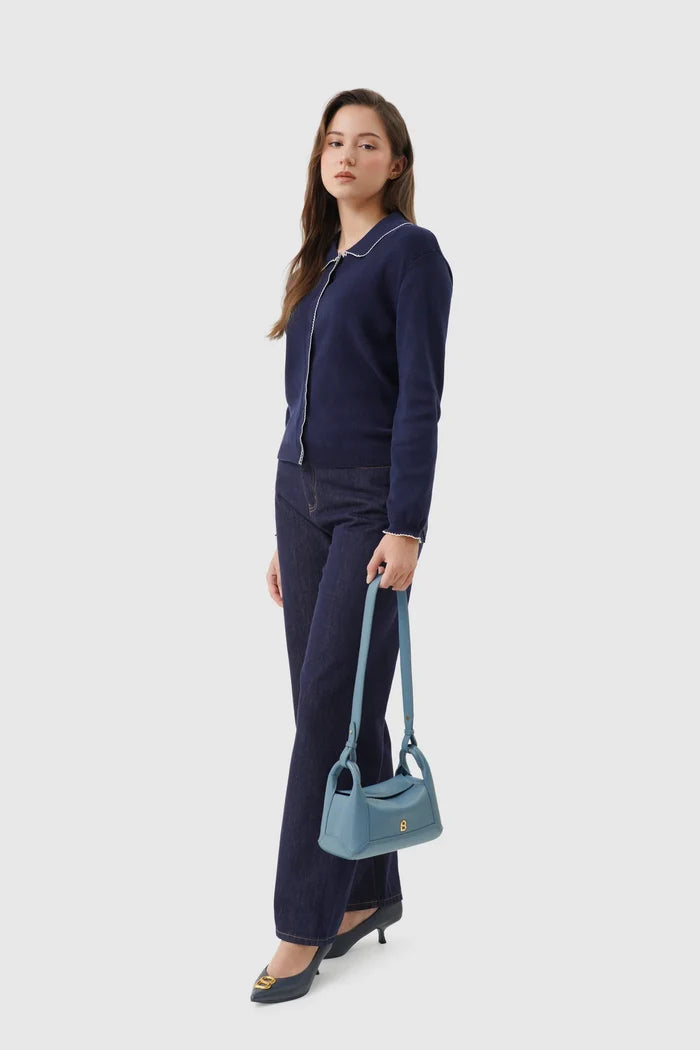 origa flex shoulder bag small in blue fairy by buttonscarves hand carried style
