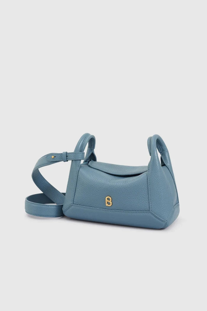 origa flex shoulder bag small in blue fairy by buttonscarves front view