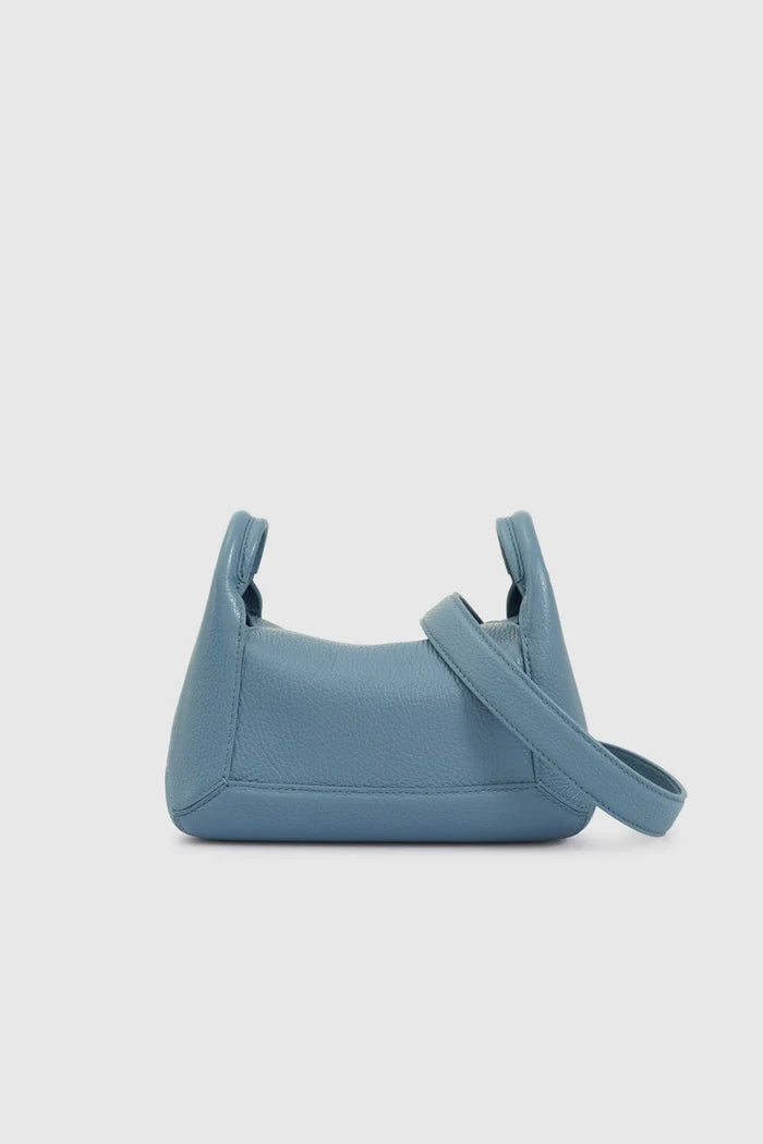 origa flex shoulder bag small in blue fairy by buttonscarves back view