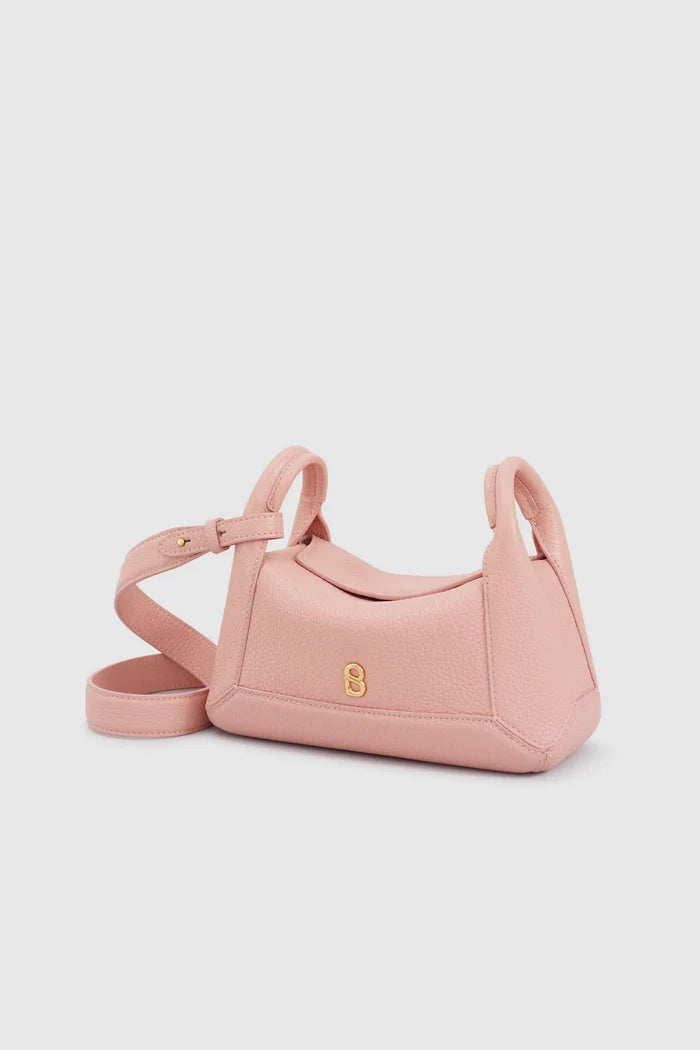 origa flex shoulder bag small in blush by buttonscarves front view