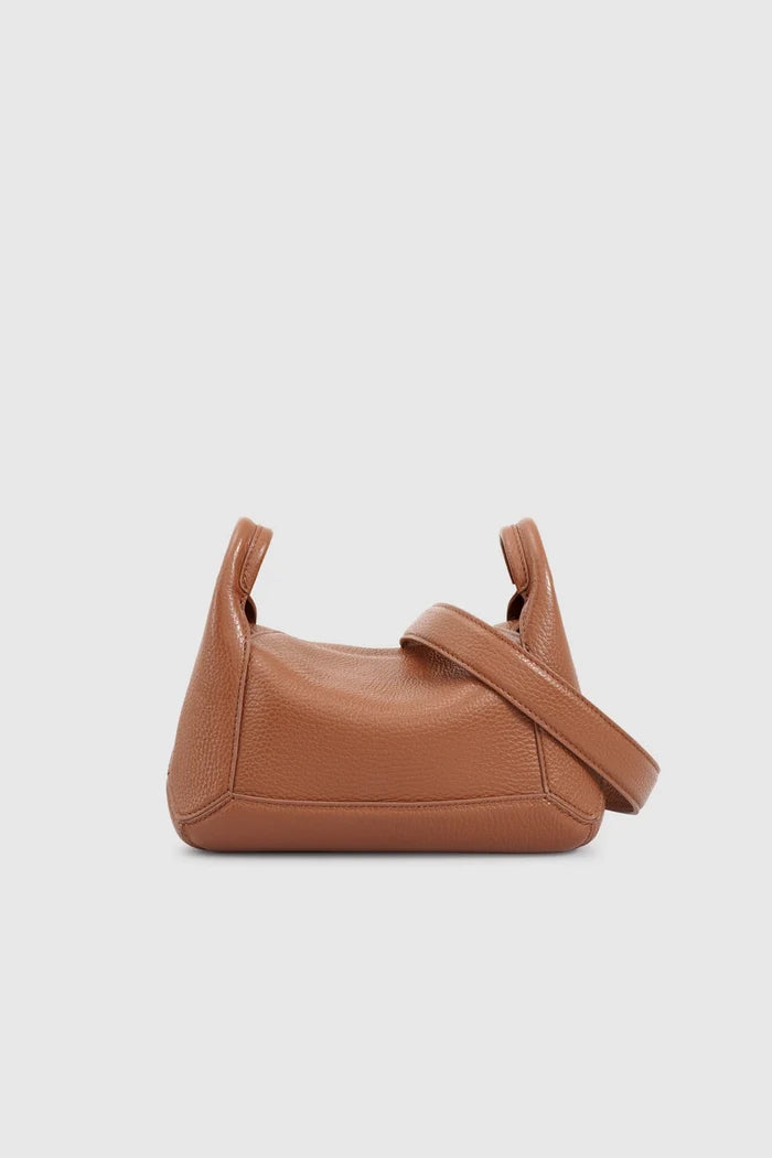 origi flex shoulder bag small in champagne by buttonscarves back view