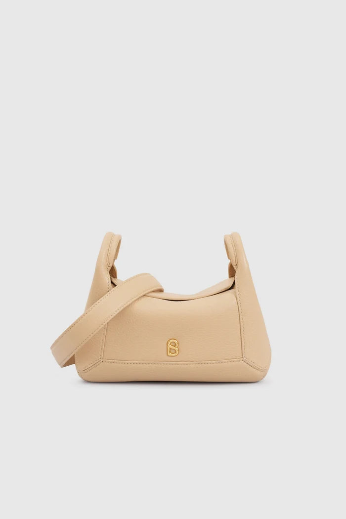origa flex shoulder bag small in champagne by buttonscarves