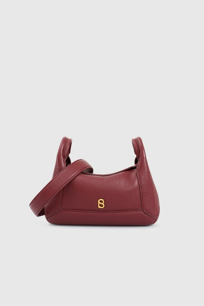 origa flex shoulder bag small in cranberry by buttonscarves