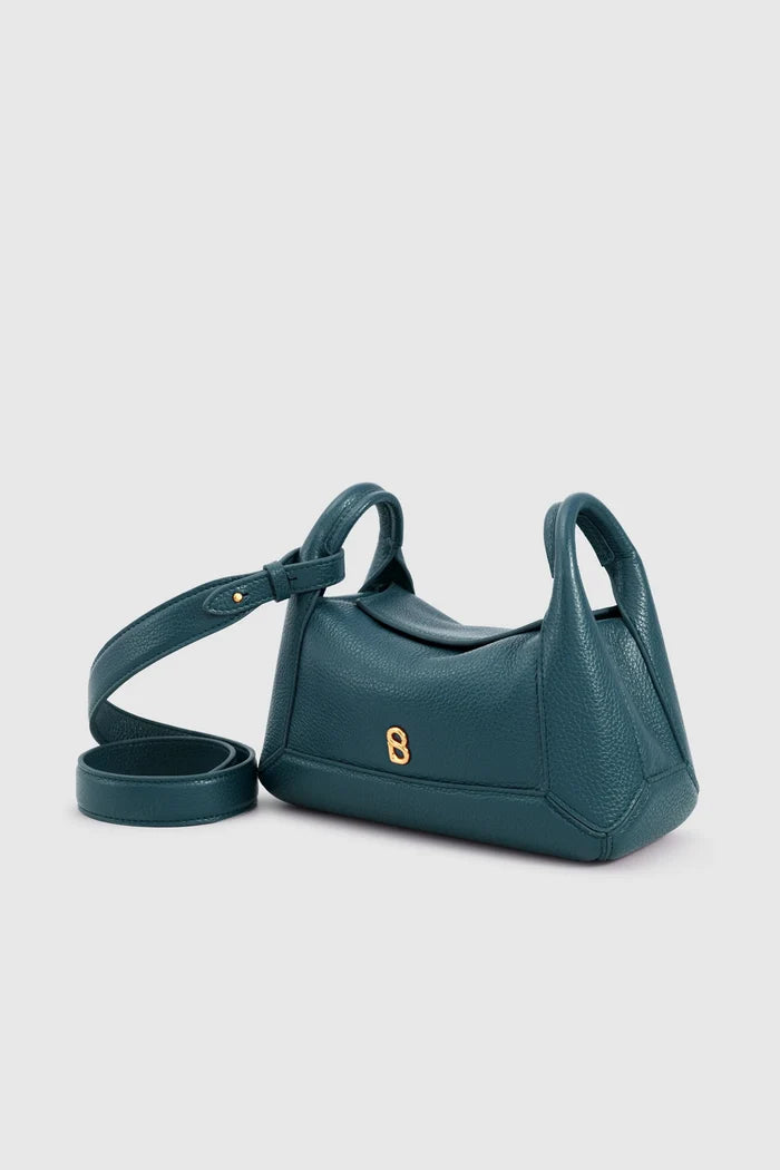 origa flex shoulder bag small in jeans by buttonscarves front view