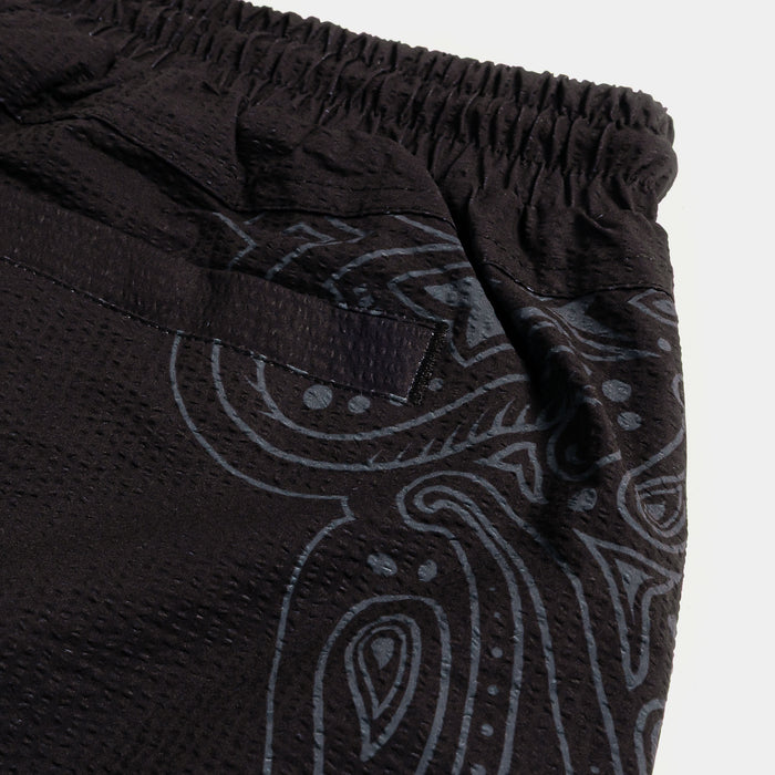 Paisley Gingham Mens Shorts (Black/Grey)