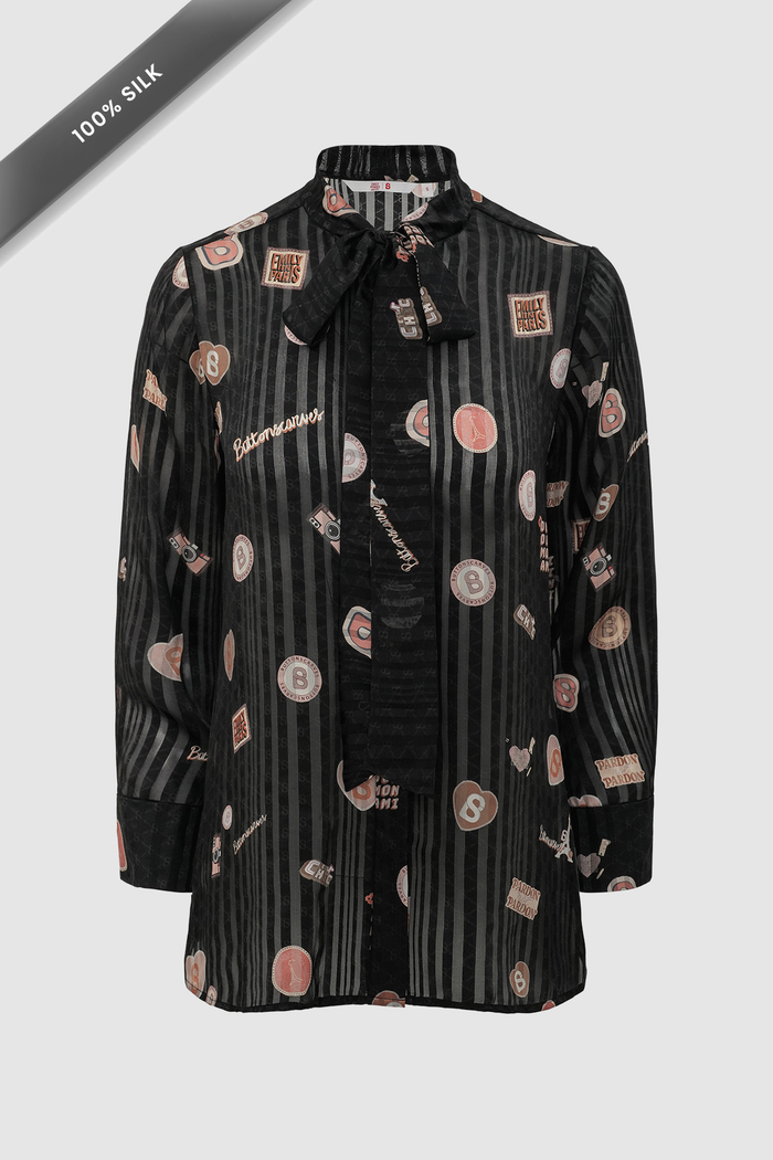 Parisian Bow Tie Shirt - Black