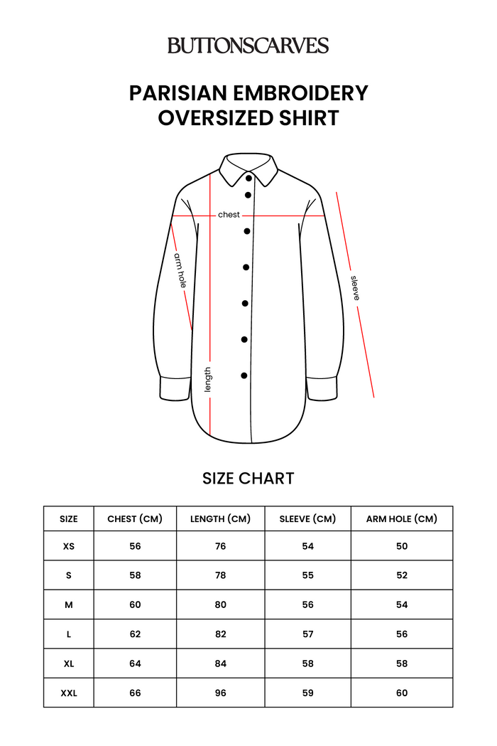 Parisian Embroidery Oversized Shirt - White