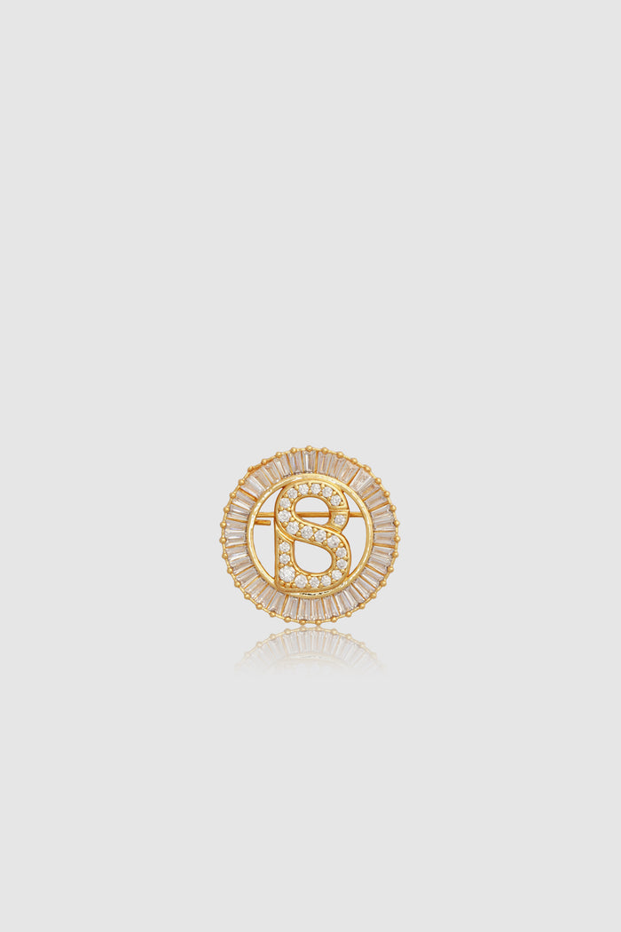 petite crystal round brooch in gold by buttonscarves