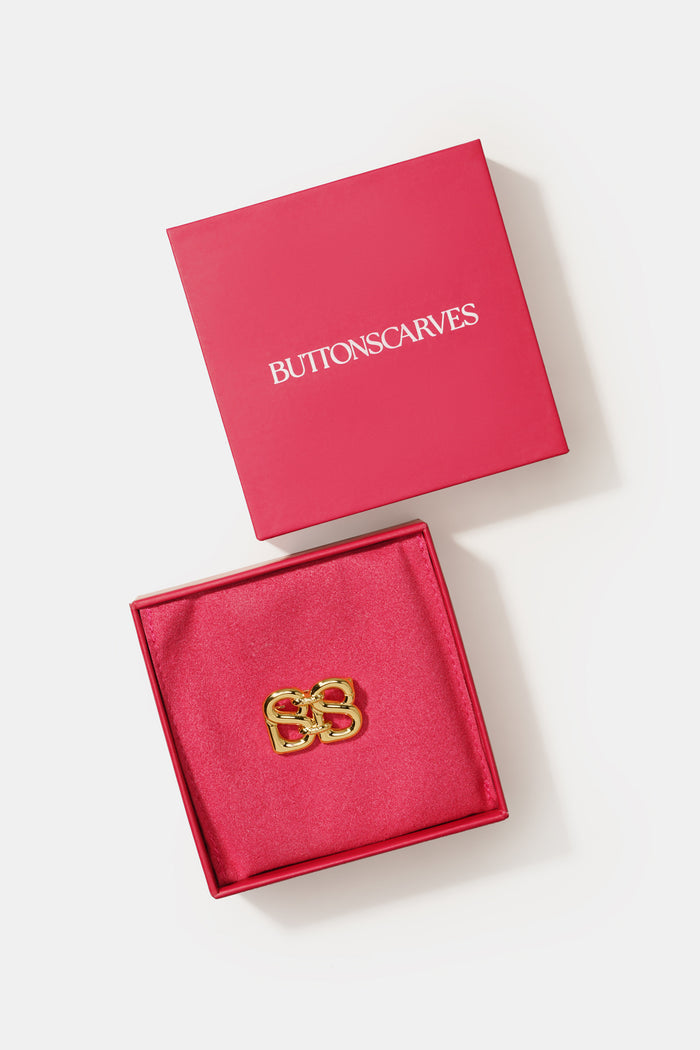 Petite Deux Brooch - Gold