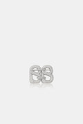 Petite Deux Crystal Brooch - Silver