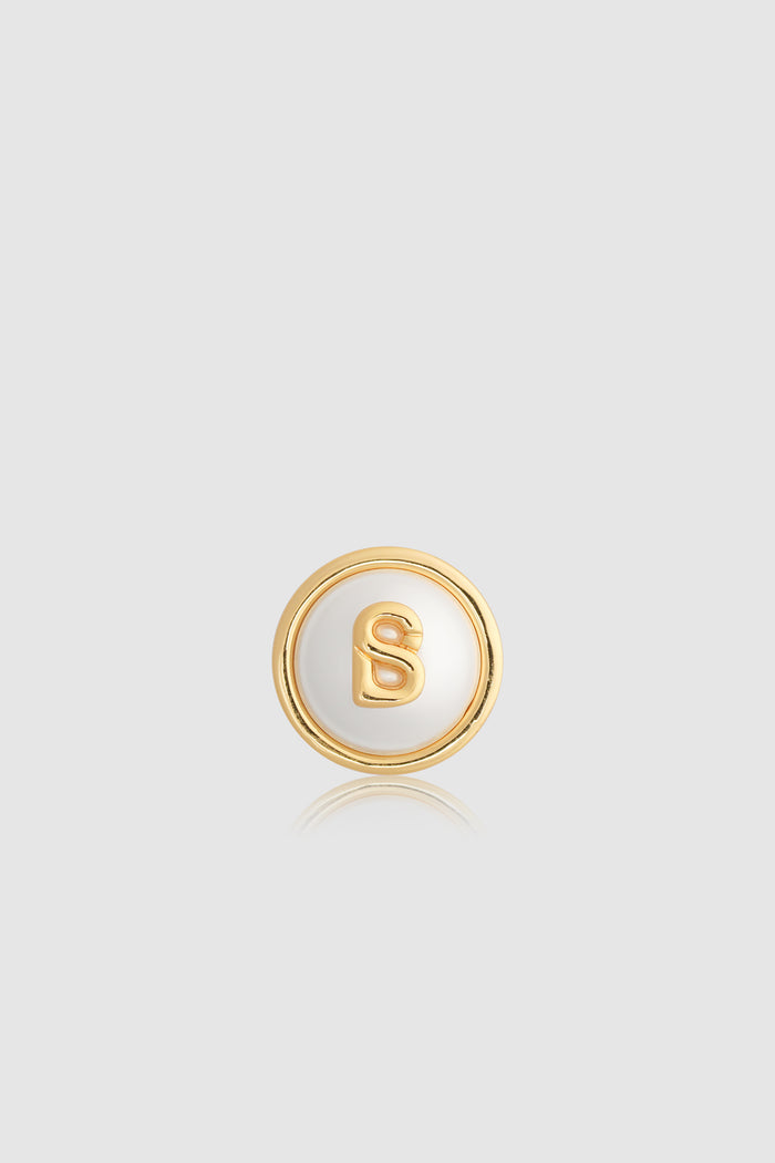 Petite Round Pearl Brooch - Gold