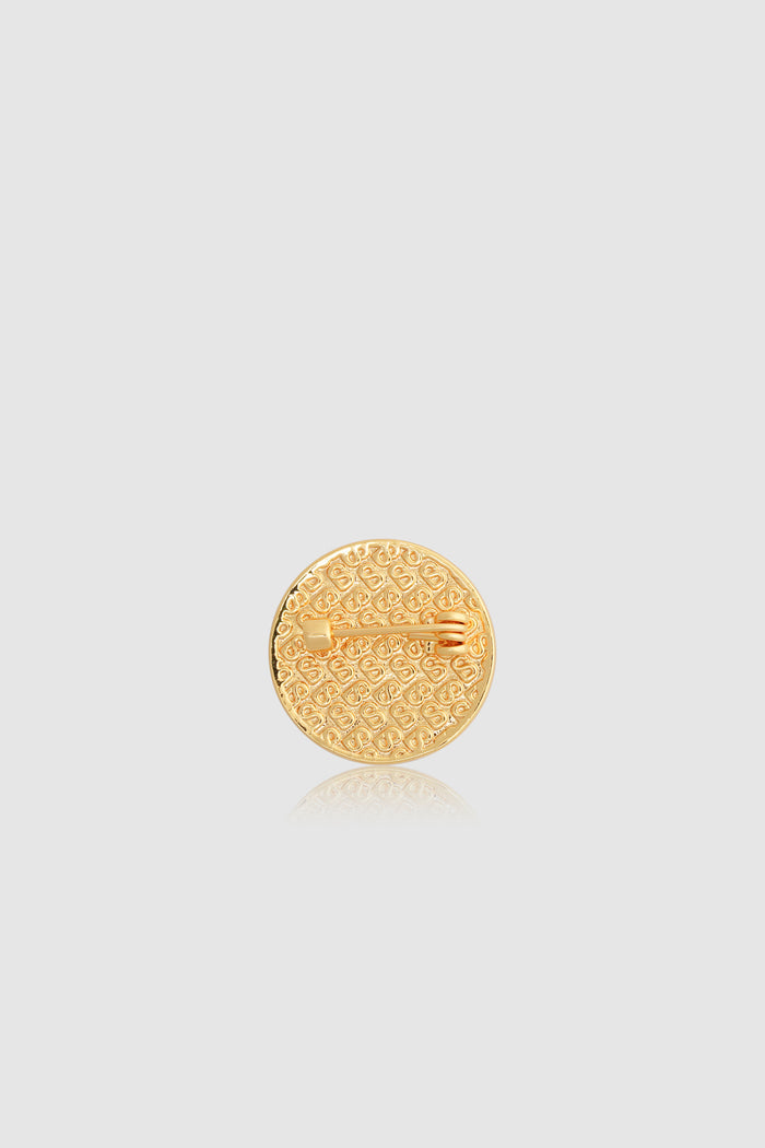 Petite Round Pearl Brooch - Gold