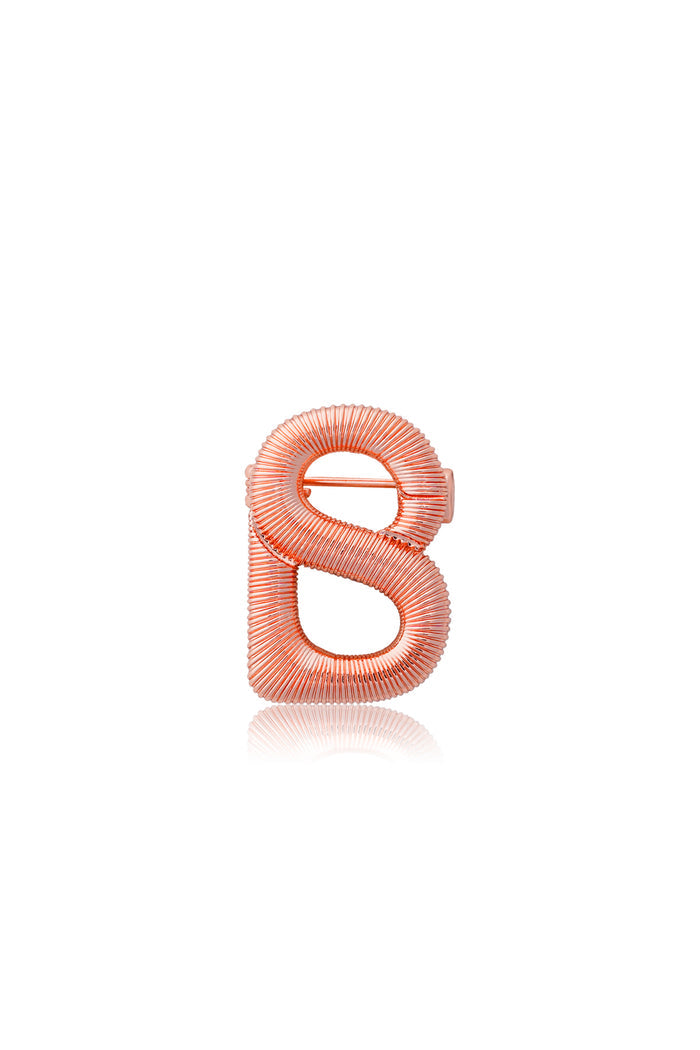 Petite Signature Textured Brooch - Rose Gold