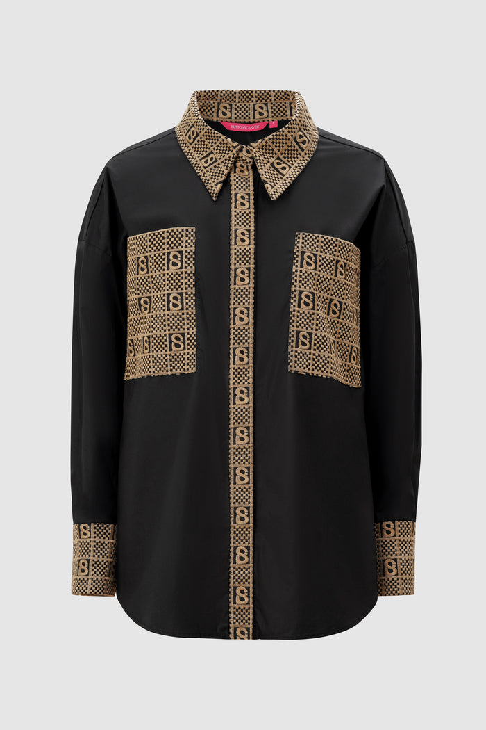 Plaid Monogram Shirt - Black