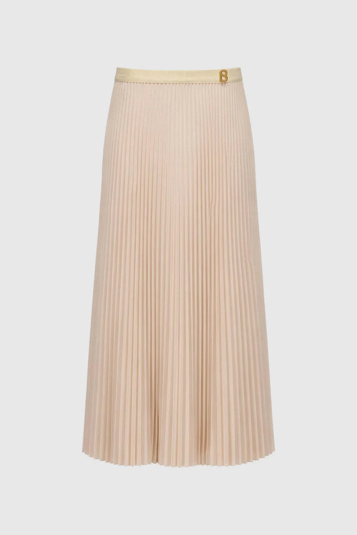 pleats me skirt in ivory by buttonscarves