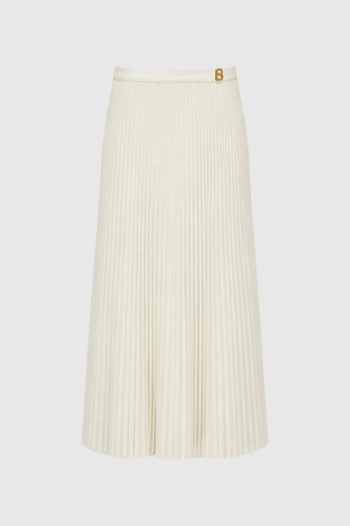pleats me skirt in white by buttonscarves