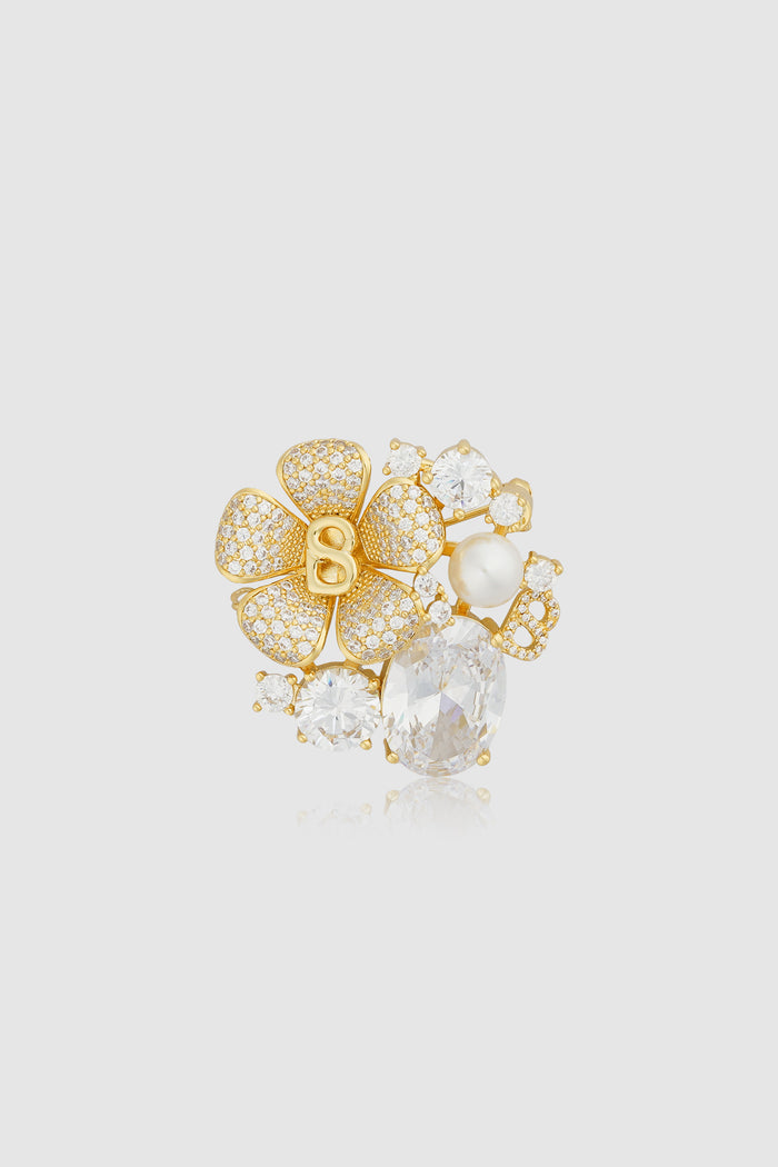 Plumeria Brooch - Gold