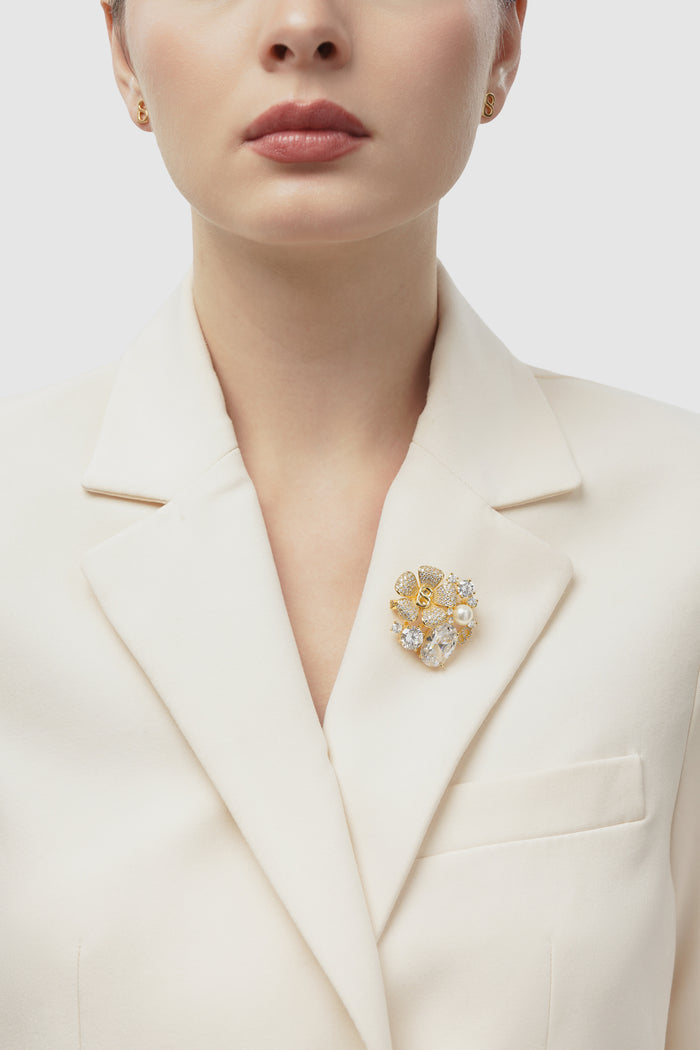 Plumeria Brooch - Gold