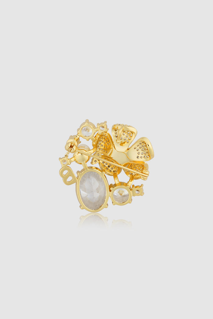 Plumeria Brooch - Gold