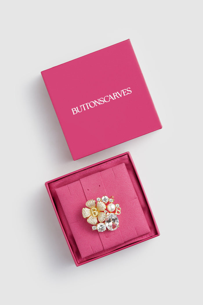 Plumeria Brooch - Gold